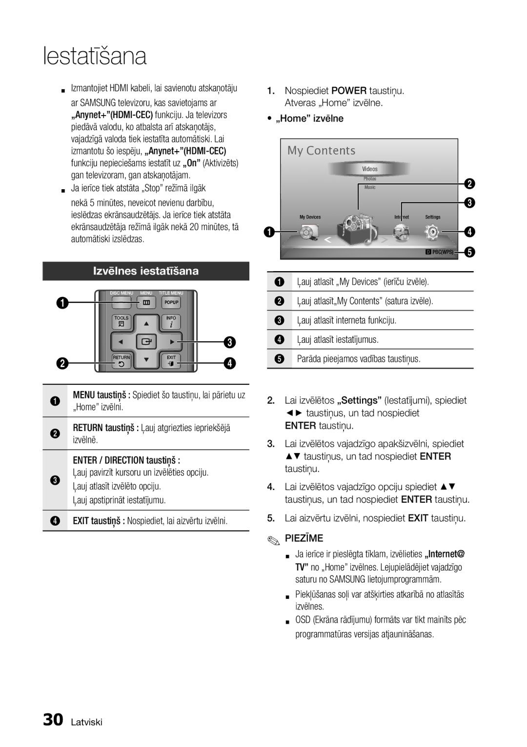 Samsung BD-D7500/EN manual My Contents 