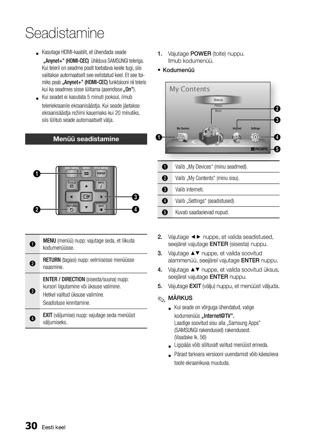 Samsung BD-D7500/EN manual My Contents 