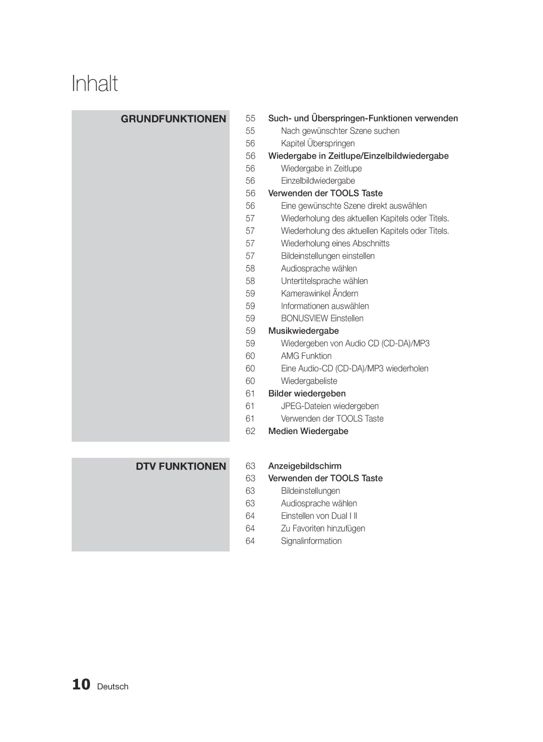 Samsung BD-D8200S/ZG, BD-D8509S/ZG Bildeinstellungen, Einstellen von Dual I, Zu Favoriten hinzufügen, Signalinformation 