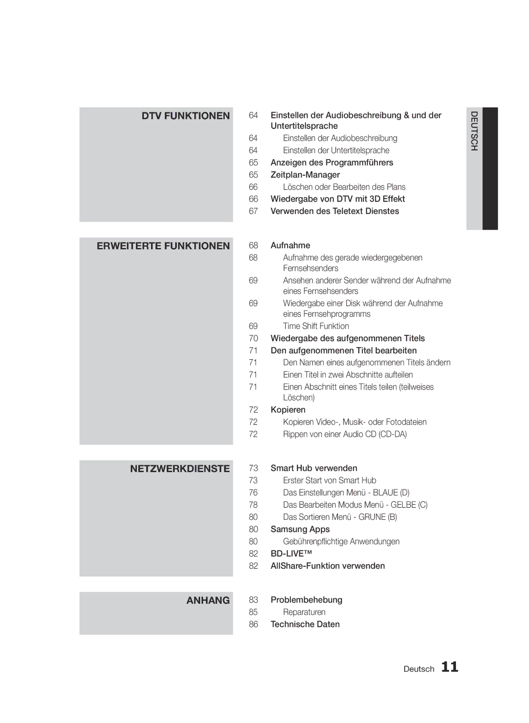 Samsung BD-D8509S/ZG, BD-D8200S/ZG manual Bd-Live 