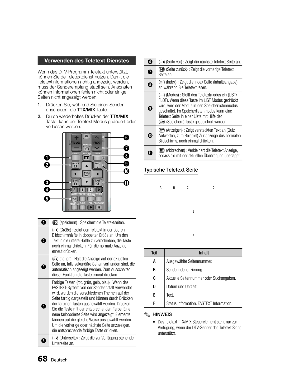 Samsung BD-D8200/XN Verwenden des Teletext Dienstes, Typische Teletext Seite, 5Anzeigen Zeigt versteckten Text an Quiz 