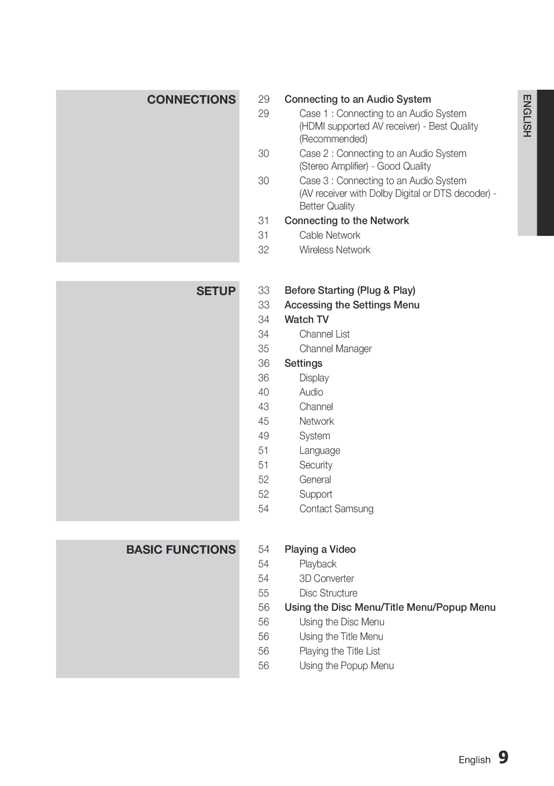 Samsung BD-D8500M/XU Case 1 Connecting to an Audio System, Recommended, Case 2 Connecting to an Audio System, Watch TV 