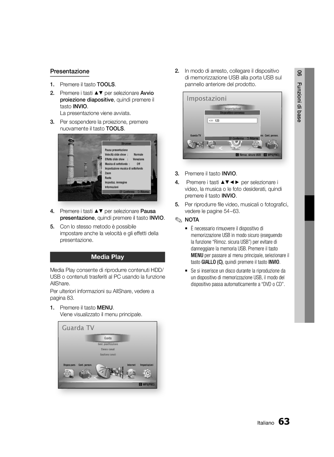 Samsung BD-D8900/ZF manual Presentazione, Pannello anteriore del prodotto 