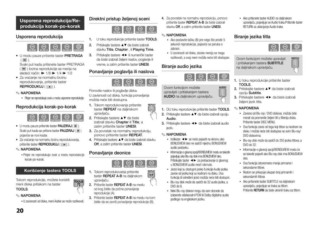 Samsung BD-E5300/EN manual Usporena reprodukcija/Re- produkcija korak-po-korak 