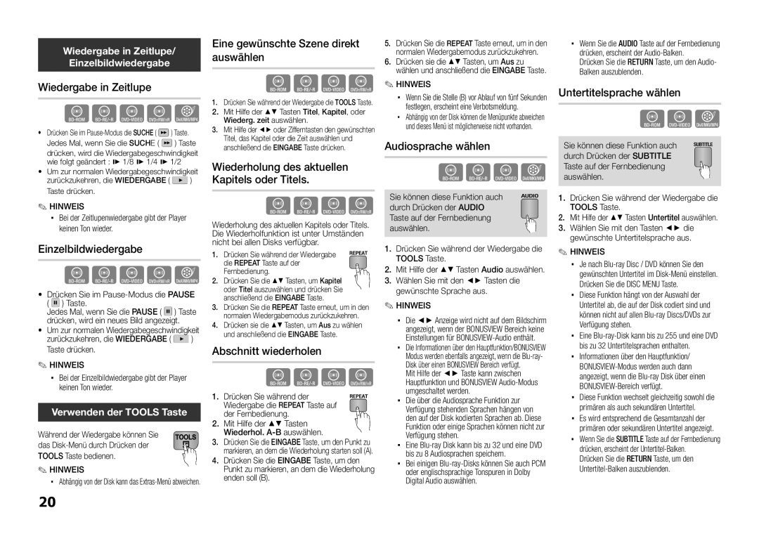 Samsung BD-E5300/ZF, BD-E5300/TK manual Wiedergabe in Zeitlupe, Einzelbildwiedergabe, Eine gewünschte Szene direkt auswählen 