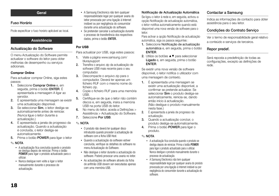 Samsung BD-E5300/ZF, BD-E5300/ZN manual Geral, Assistência 