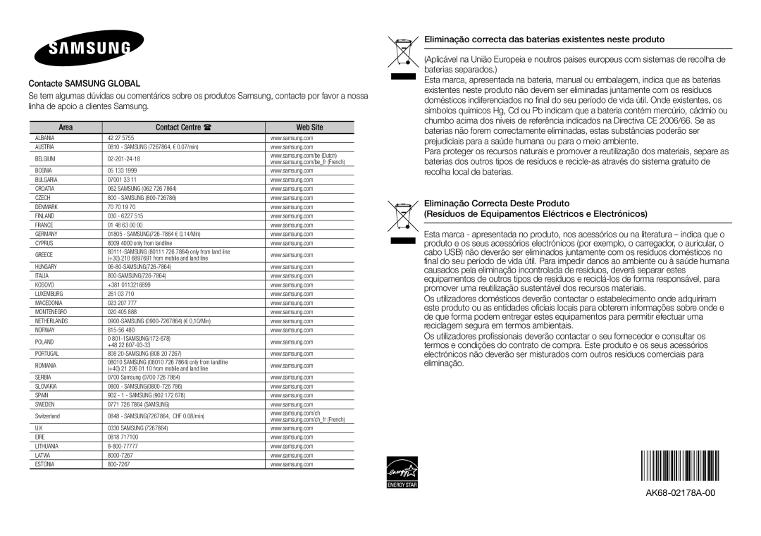 Samsung BD-E5300/ZF, BD-E5300/ZN manual Albania 