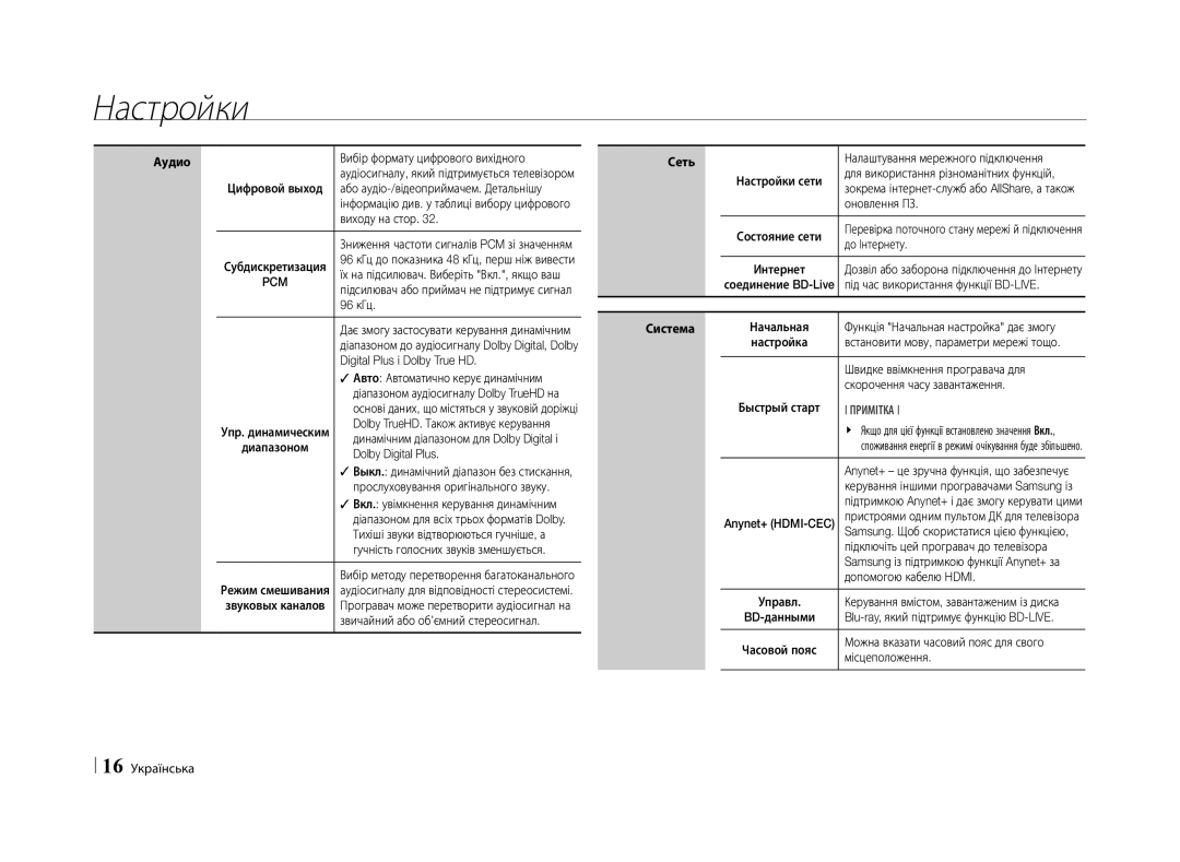 Samsung BD-E5500/RU manual Вибір формату цифрового вихідного, Або аудіо-/відеоприймачем. Детальнішу, Виходу на стор, 96 кГц 