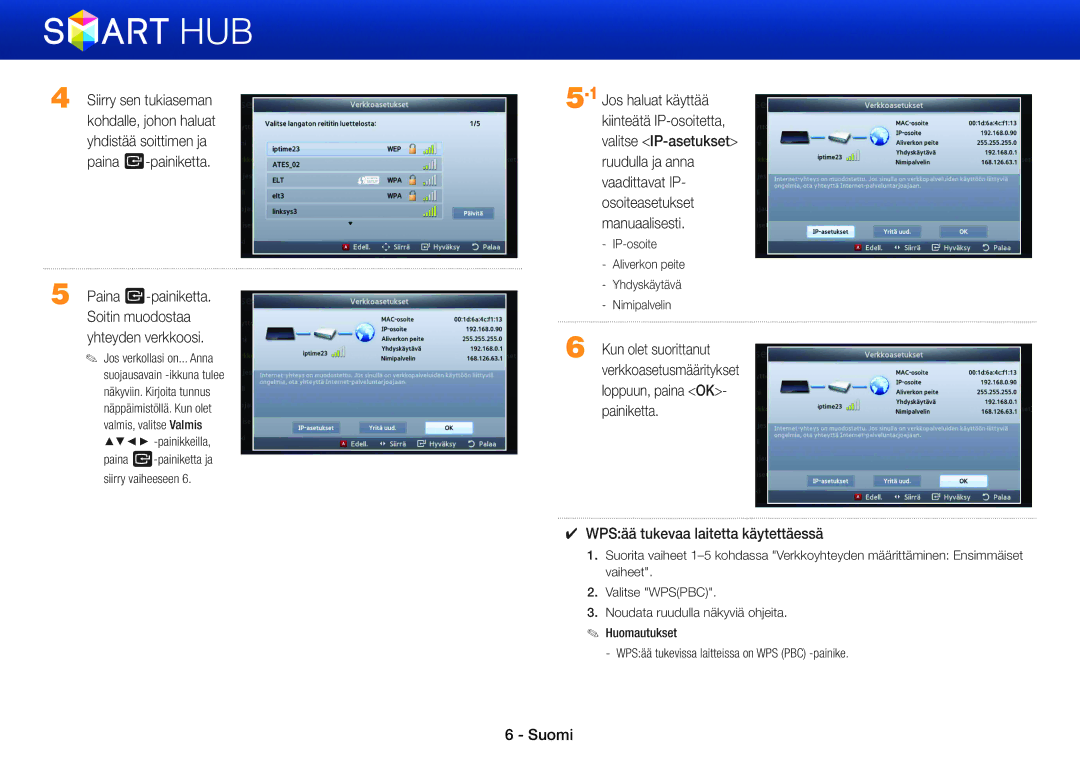 Samsung BD-E5500/XE manual WPSää tukevaa laitetta käytettäessä, Paina e-painiketta. Soitin muodostaa yhteyden verkkoosi 