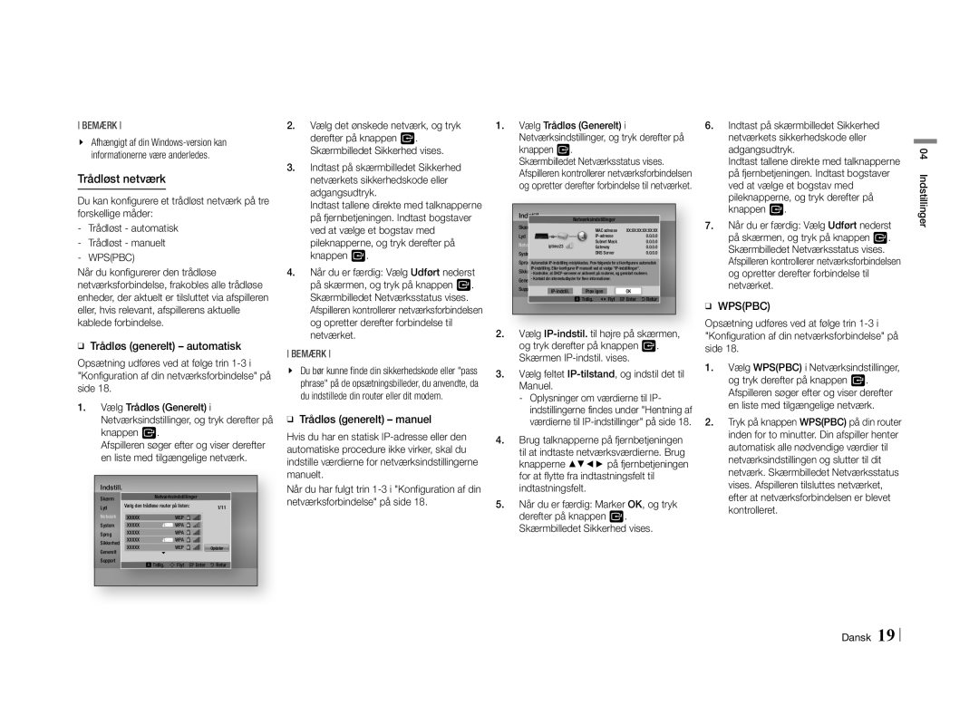 Samsung BD-E5500/XE manual ĞĞ Trådløs generelt manuel 