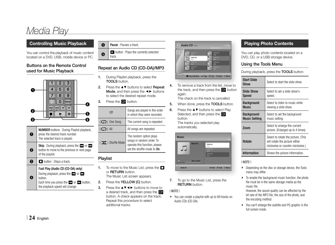 Samsung BD-E5500/XE, BD-E5500/XN, BD-E5500/EN, BD-E5500/TK, BD-E5500/ZF manual Playing Photo Contents 