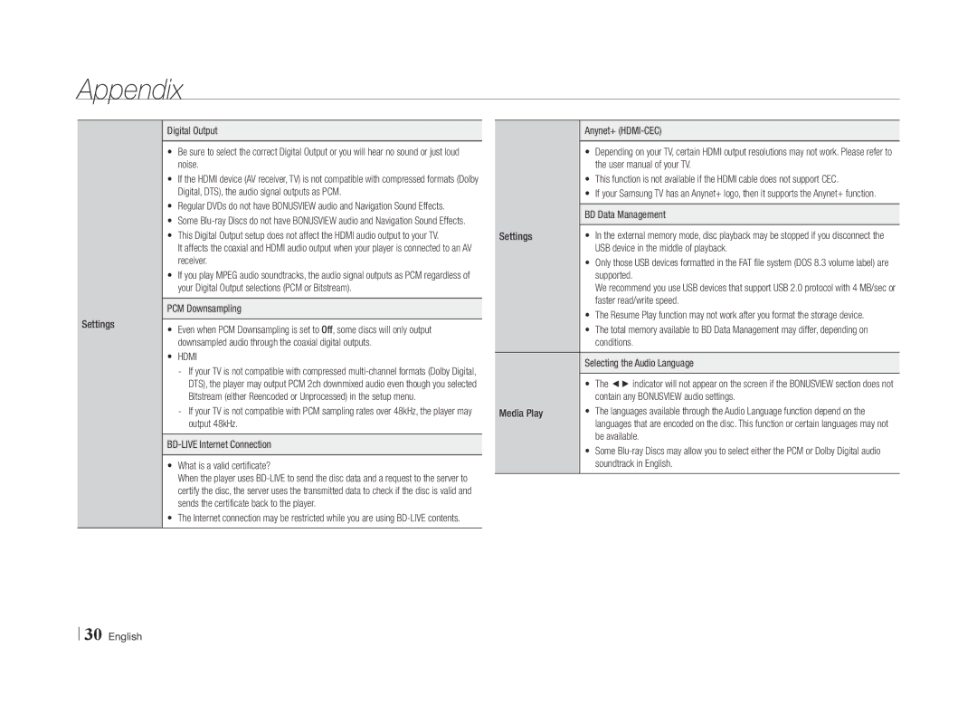 Samsung BD-E5500/TK, BD-E5500/XN, BD-E5500/EN, BD-E5500/ZF manual Hdmi 