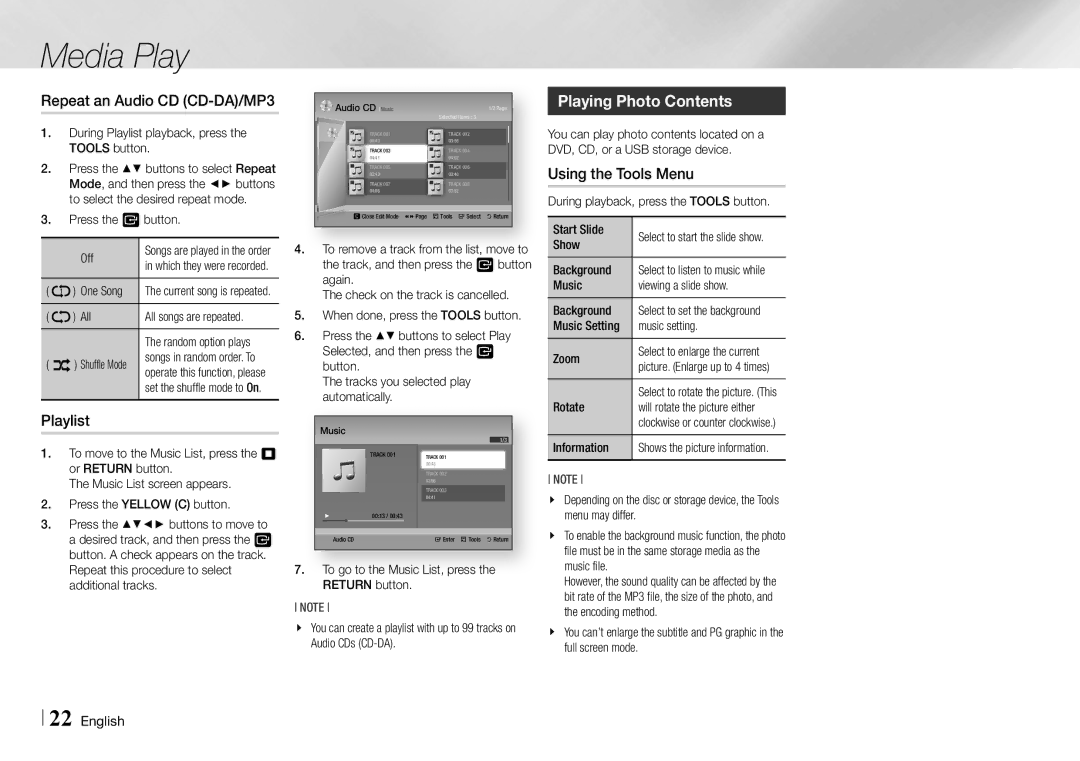 Samsung BD-E5700/ZA user manual Playing Photo Contents 