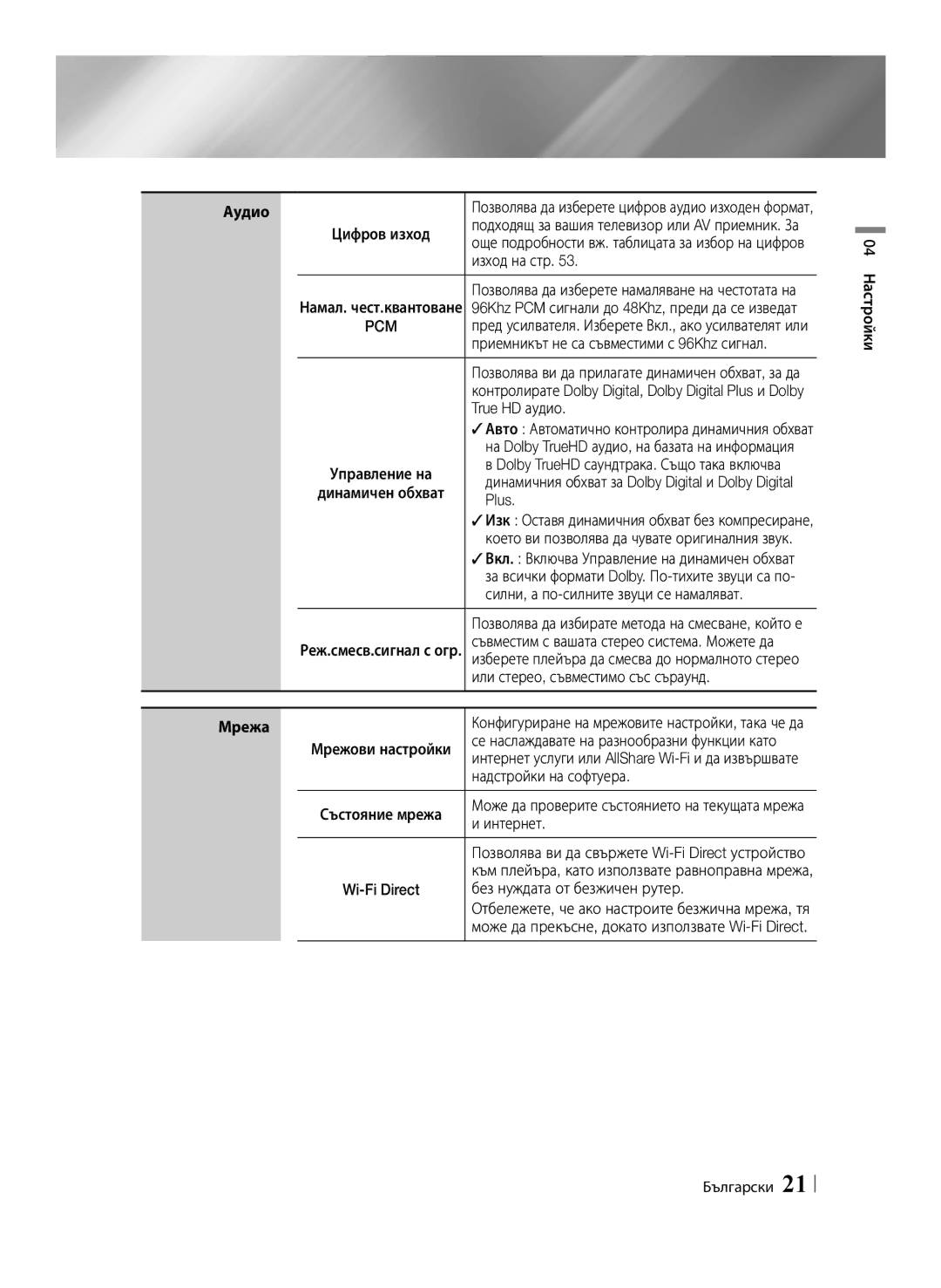 Samsung BD-E6100/EN manual Pcm 