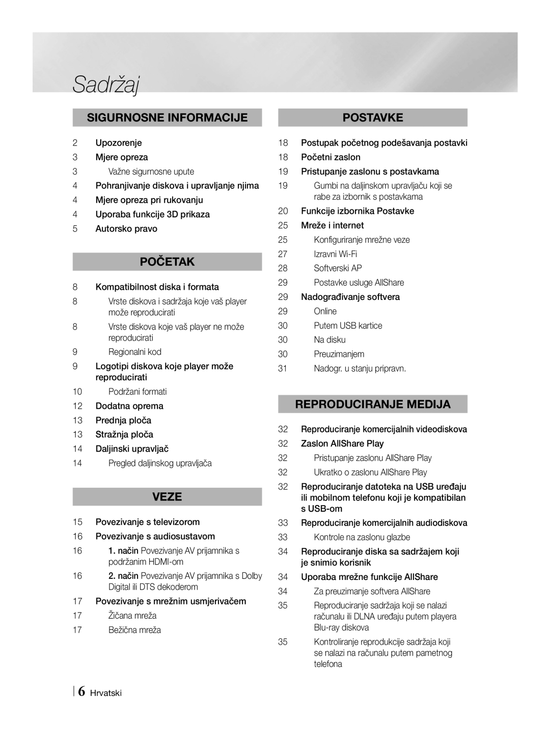 Samsung BD-E6100/EN manual Početak, Preuzimanjem Nadogr. u stanju pripravn 