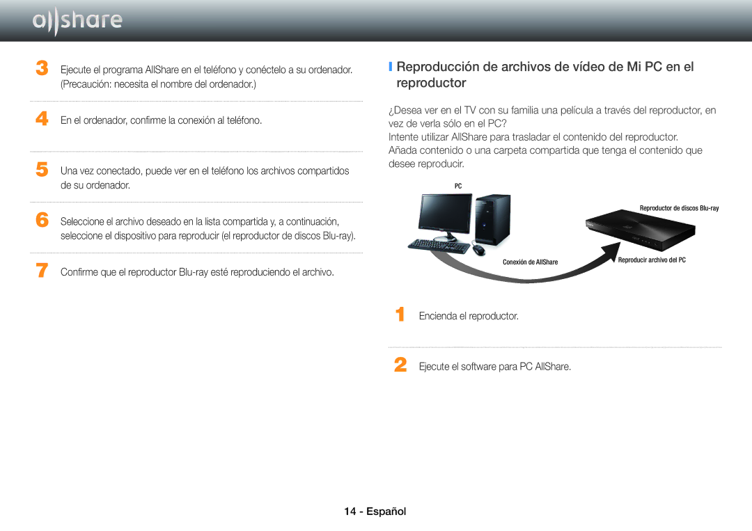 Samsung BD-E8500/ZF manual Precaución necesita el nombre del ordenador, En el ordenador, confirme la conexión al teléfono 