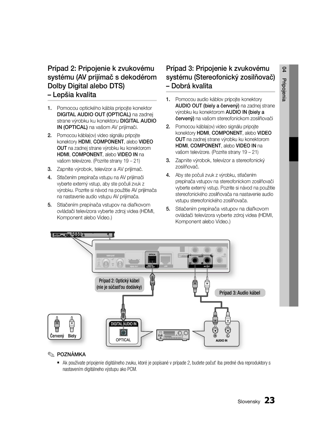 Samsung BD-E6300/EN manual Lepšia kvalita, Dobrá kvalita, Zapnite výrobok, televízor a stereofonický zosilňovač 