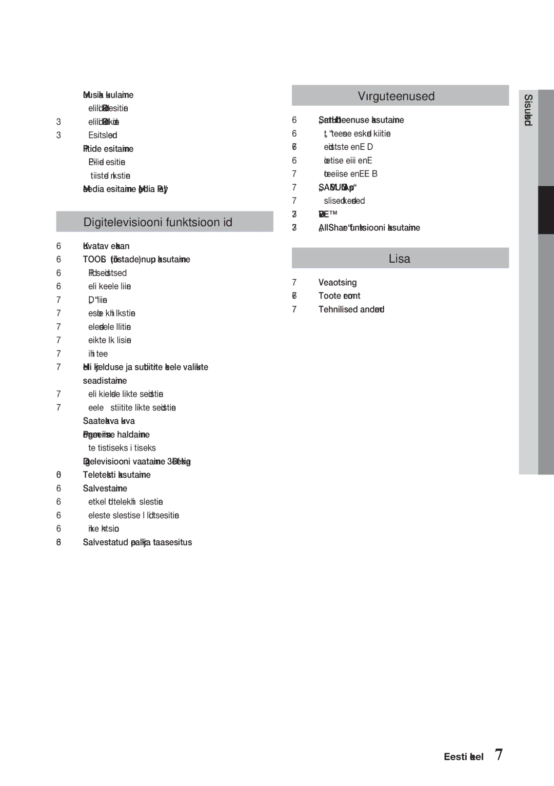 Samsung BD-E6300/EN manual Kuvatav ekraan, Pildi seadistused, Seadistamine, Teleteksti kasutamine, Salvestamine 