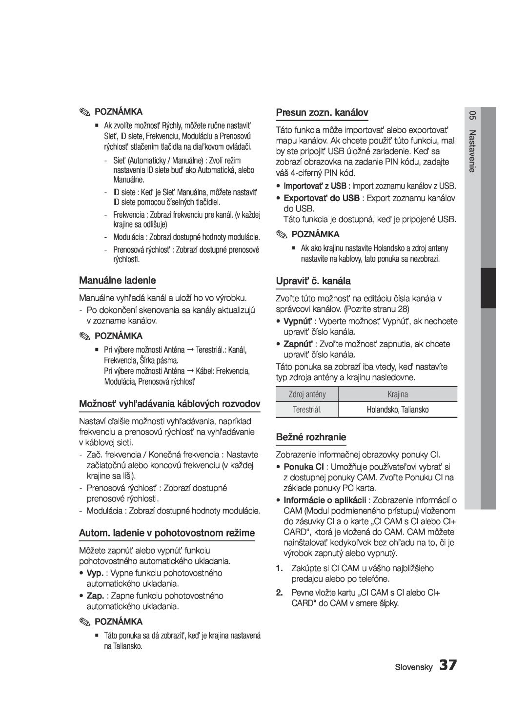 Samsung BD-E6300/EN manual Manuálne ladenie, Možnosť vyhľadávania káblových rozvodov, Autom. ladenie v pohotovostnom režime 