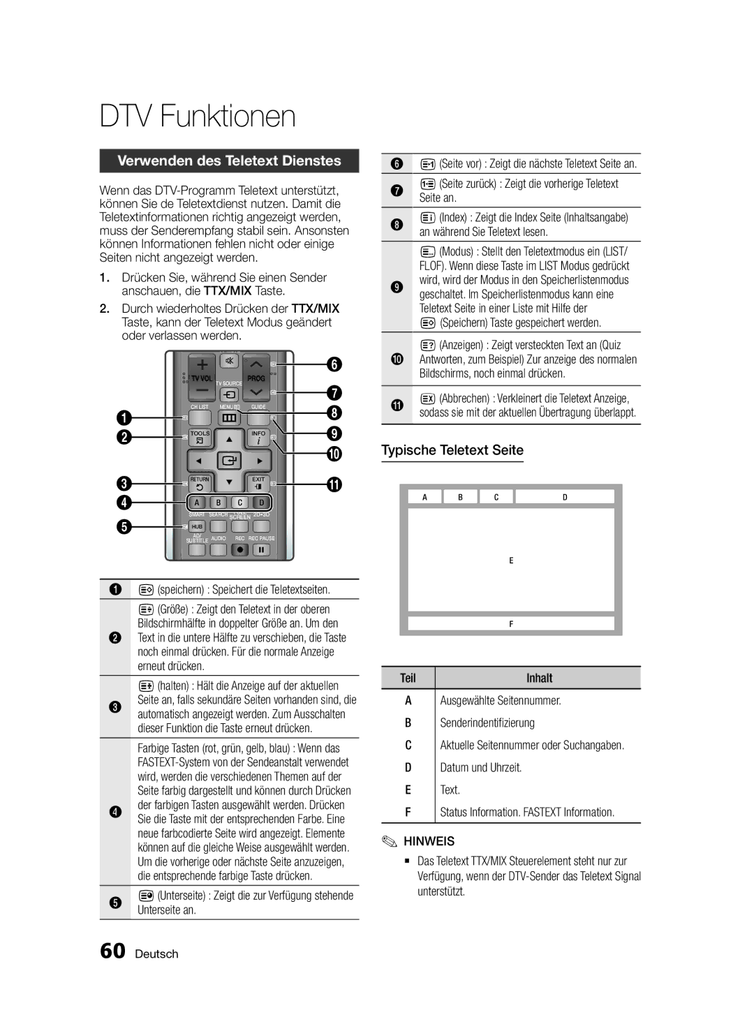 Samsung BD-E6300S/EN Verwenden des Teletext Dienstes, Typische Teletext Seite, 5Anzeigen Zeigt versteckten Text an Quiz 