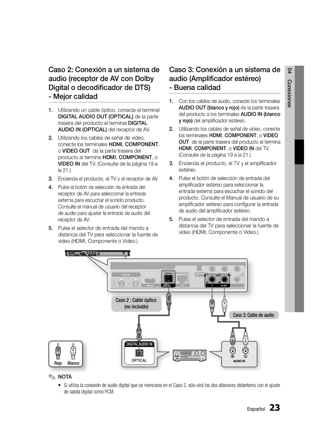 Samsung BD-E6300/ZF manual Mejor calidad, Rojo Blanco 