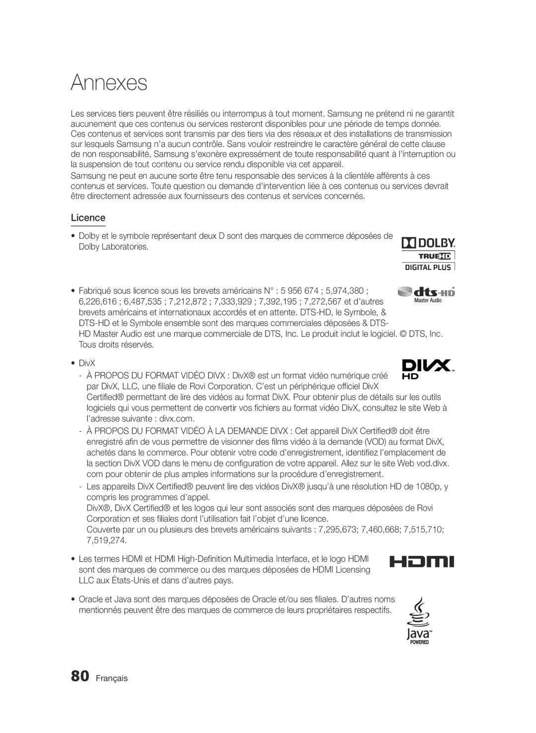 Samsung BD-E6300/ZF manual Licence 