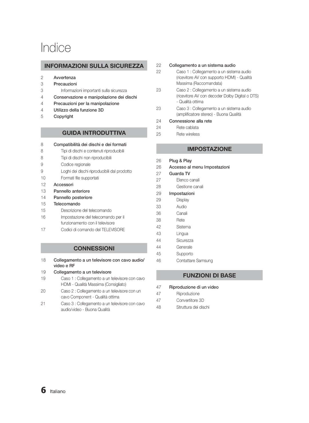 Samsung BD-E6300/ZF manual Indice 