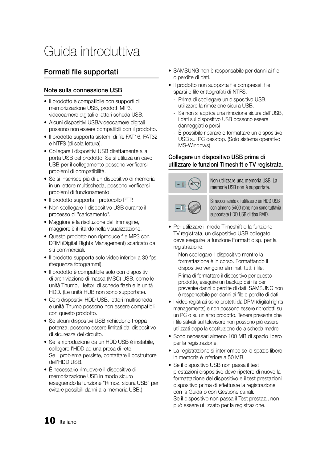 Samsung BD-E6300/ZF manual Formati file supportati, Responsabile per danni ai file o perdite di dati 