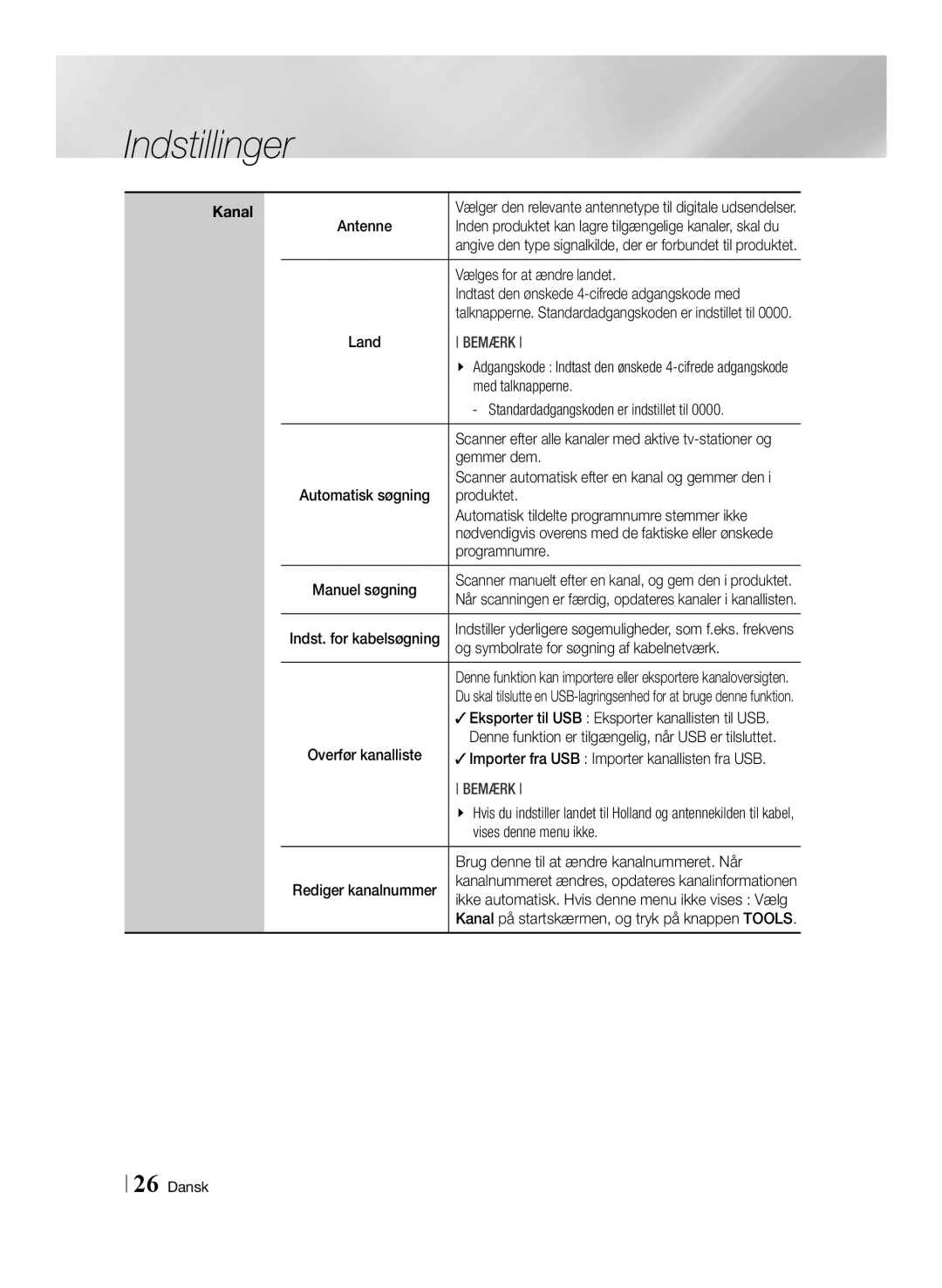 Samsung BD-E8900N/XE manual Vælges for at ændre landet, Med talknapperne, Gemmer dem, Programnumre, Vises denne menu ikke 