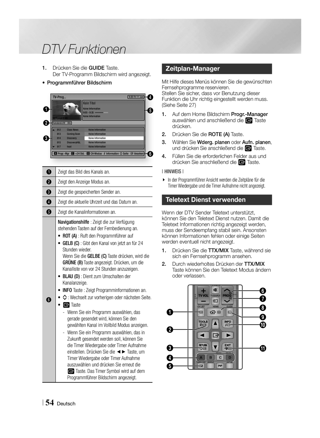 Samsung BD-E8309S/ZG Zeitplan-Manager, Teletext Dienst verwenden, STaste, Zeigt die aktuelle Uhrzeit und das Datum an 