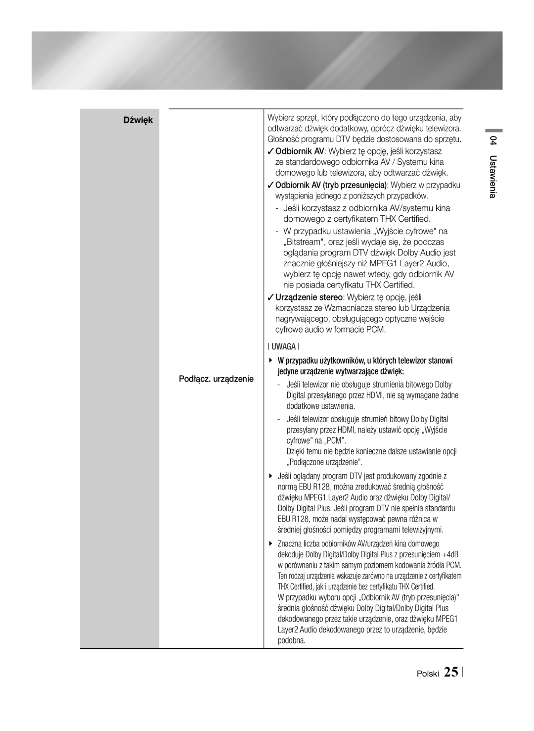 Samsung BD-E8500/EN, BD-E8300/EN manual Podłącz. urządzenie 