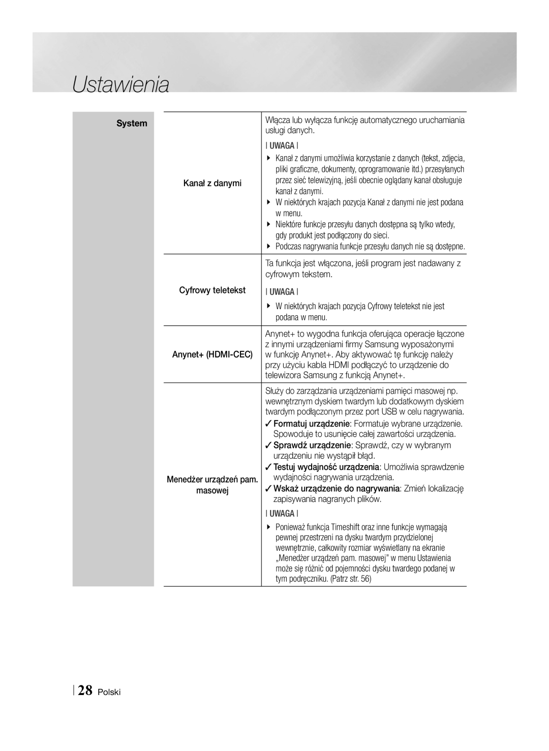 Samsung BD-E8300/EN manual Usługi danych, Kanał z danymi, Menu, Gdy produkt jest podłączony do sieci, Cyfrowym tekstem 