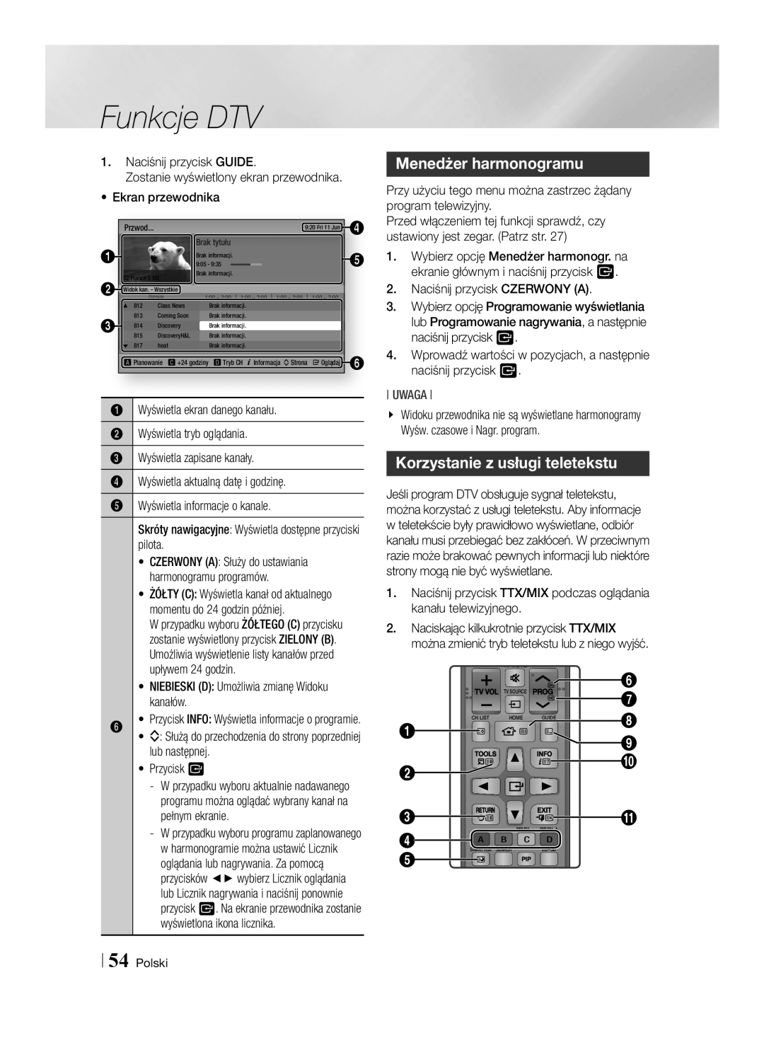 Samsung BD-E8300/EN, BD-E8500/EN manual Menedżer harmonogramu 