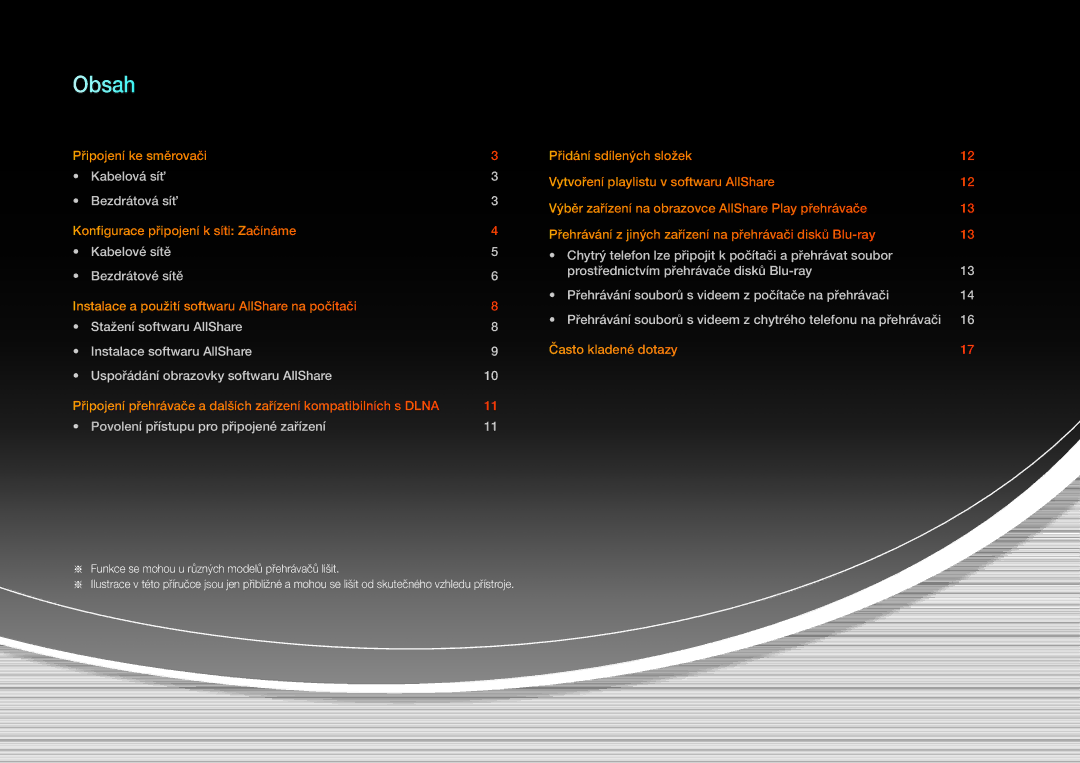 Samsung BD-E8500/EN, BD-E8900/EN, BD-E6100/EN, BD-E8300/EN manual Obsah 