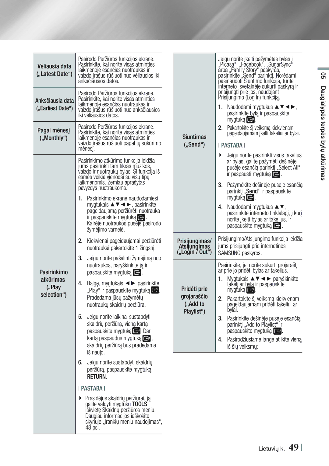 Samsung BD-E8300/EN, BD-E8900/EN manual Return 