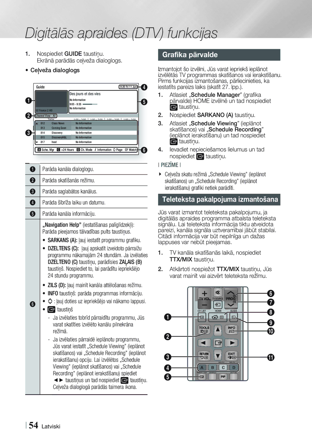 Samsung BD-E8900/EN, BD-E8300/EN manual Grafika pārvalde, Teleteksta pakalpojuma izmantošana 