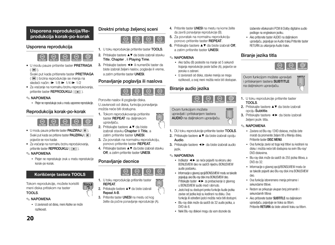 Samsung BD-ES5000/EN manual Usporena reprodukcija/Re- produkcija korak-po-korak 