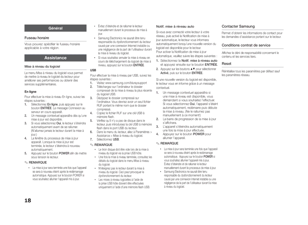 Samsung BD-ES5000/ZF, BD-ES5000/XU manual Assistance, Général 