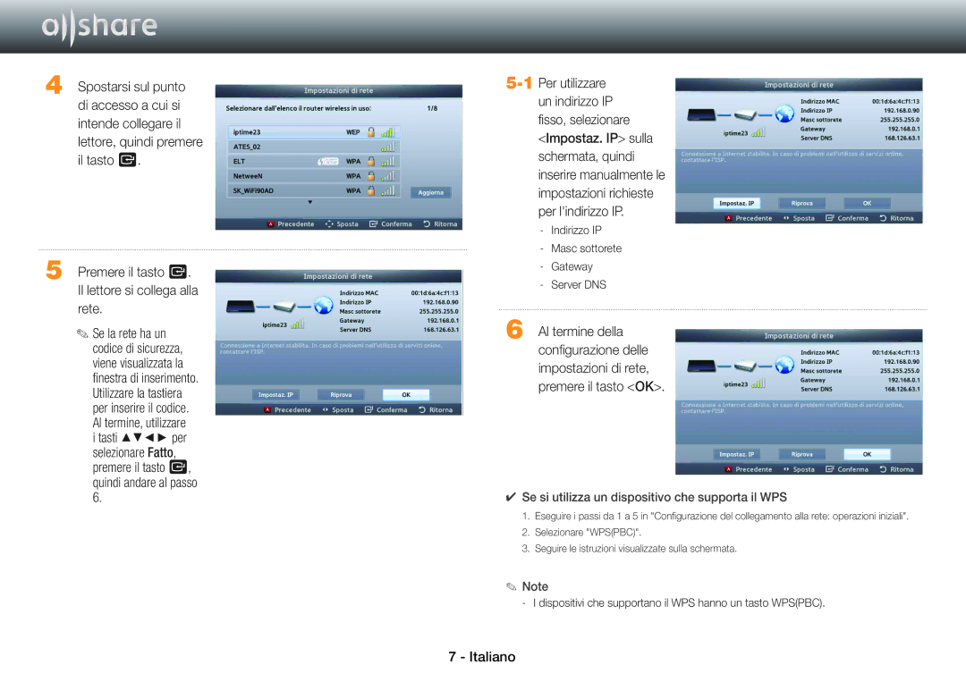 Samsung BD-ES5000/XU, BD-ES5000/ZF, BD-ES7000/ZF, BD-E5500/ZF, BD-E5500/ZN manual Rete, Al termine della 