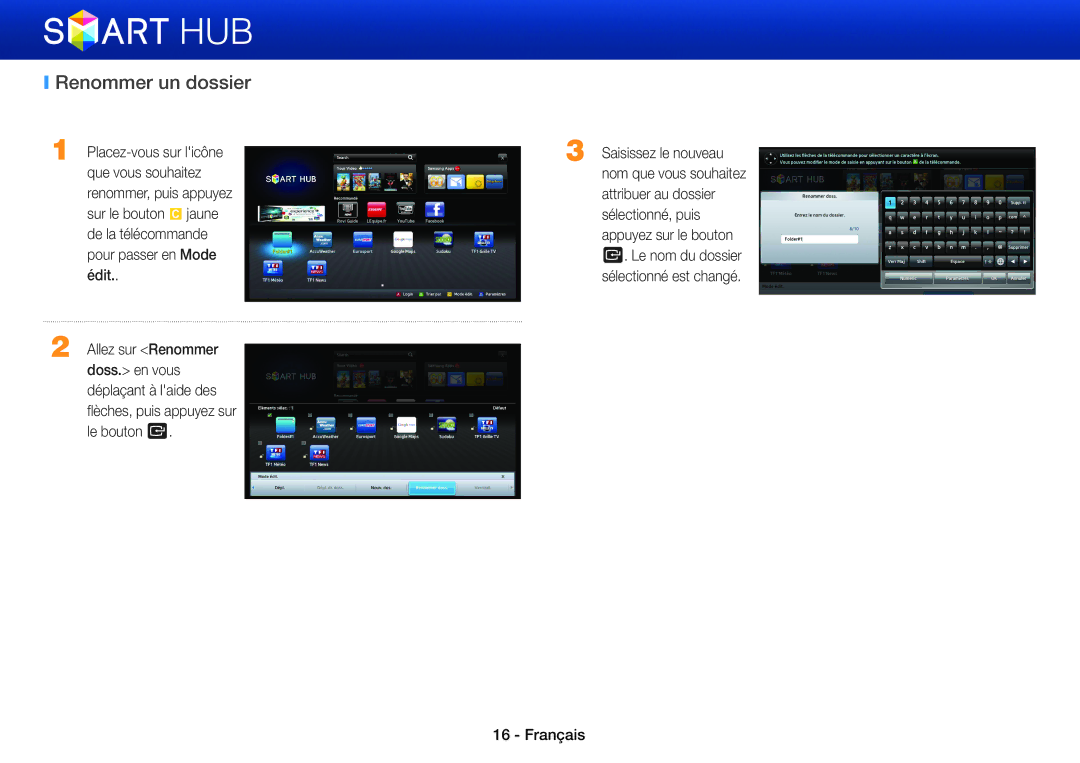 Samsung BD-ES5000/ZF, BD-ES7000/ZF, BD-ES5000/XU, BD-E5500/ZF manual Renommer un dossier 