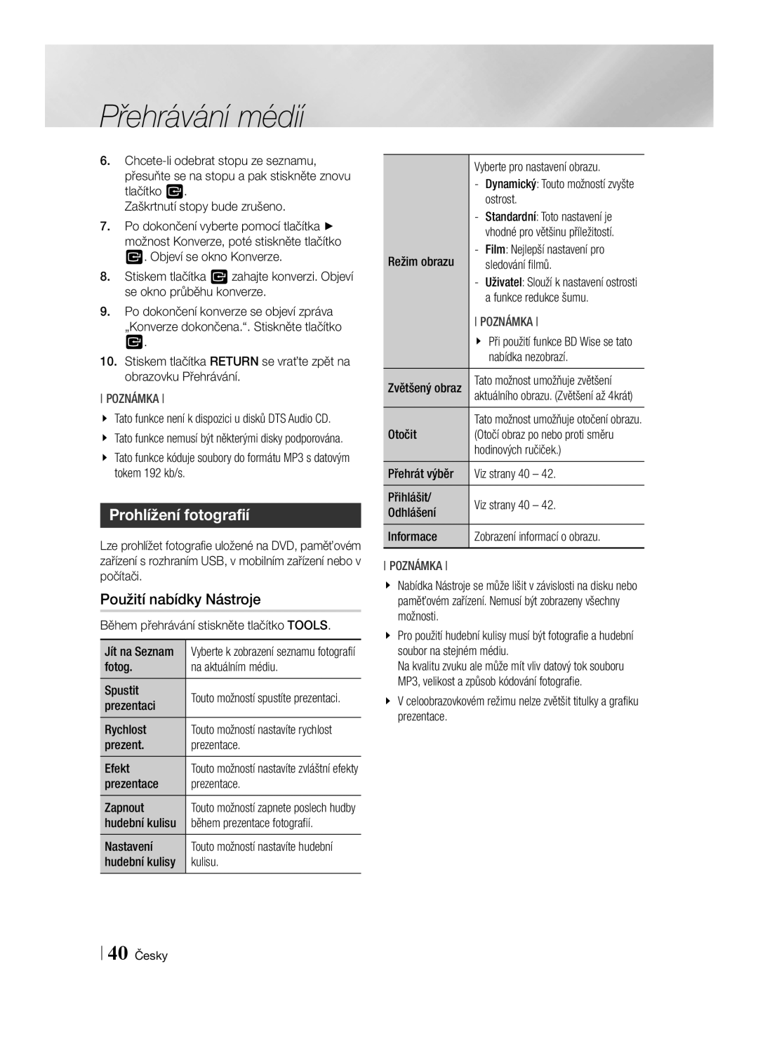 Samsung BD-ES6000E/EN, BD-ES6000/EN manual Prohlížení fotografií 