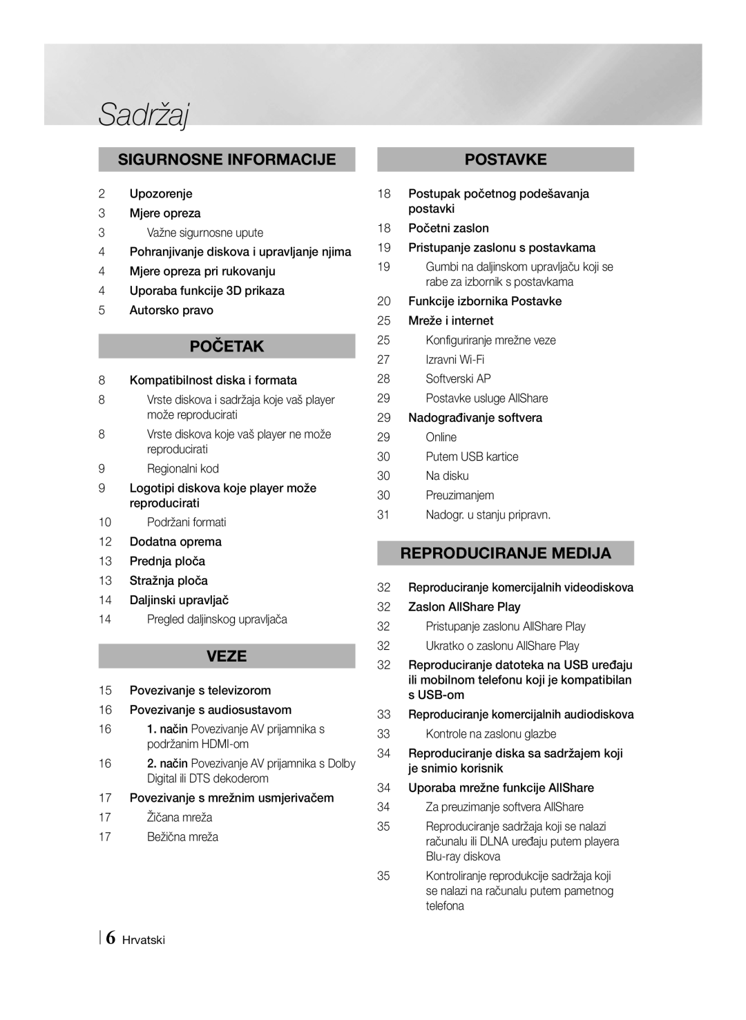 Samsung BD-ES6000E/EN, BD-ES6000/EN manual Početak, Preuzimanjem Nadogr. u stanju pripravn 