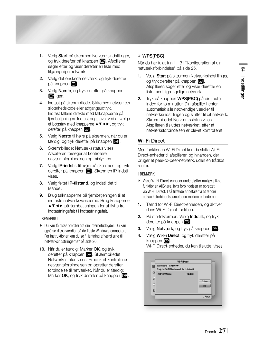 Samsung BD-ES6000/XE, BD-ES6000E/XE manual Enhedsnavn BDES6000 