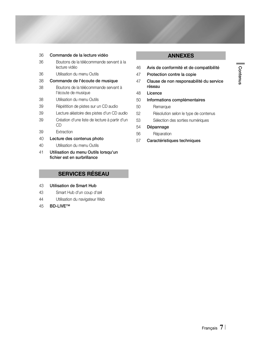 Samsung BD-ES6000E/ZF, BD-ES6000/ZF manual Bd-Live, Contenus Français, 39 Création dune liste de lecture à partir dun 