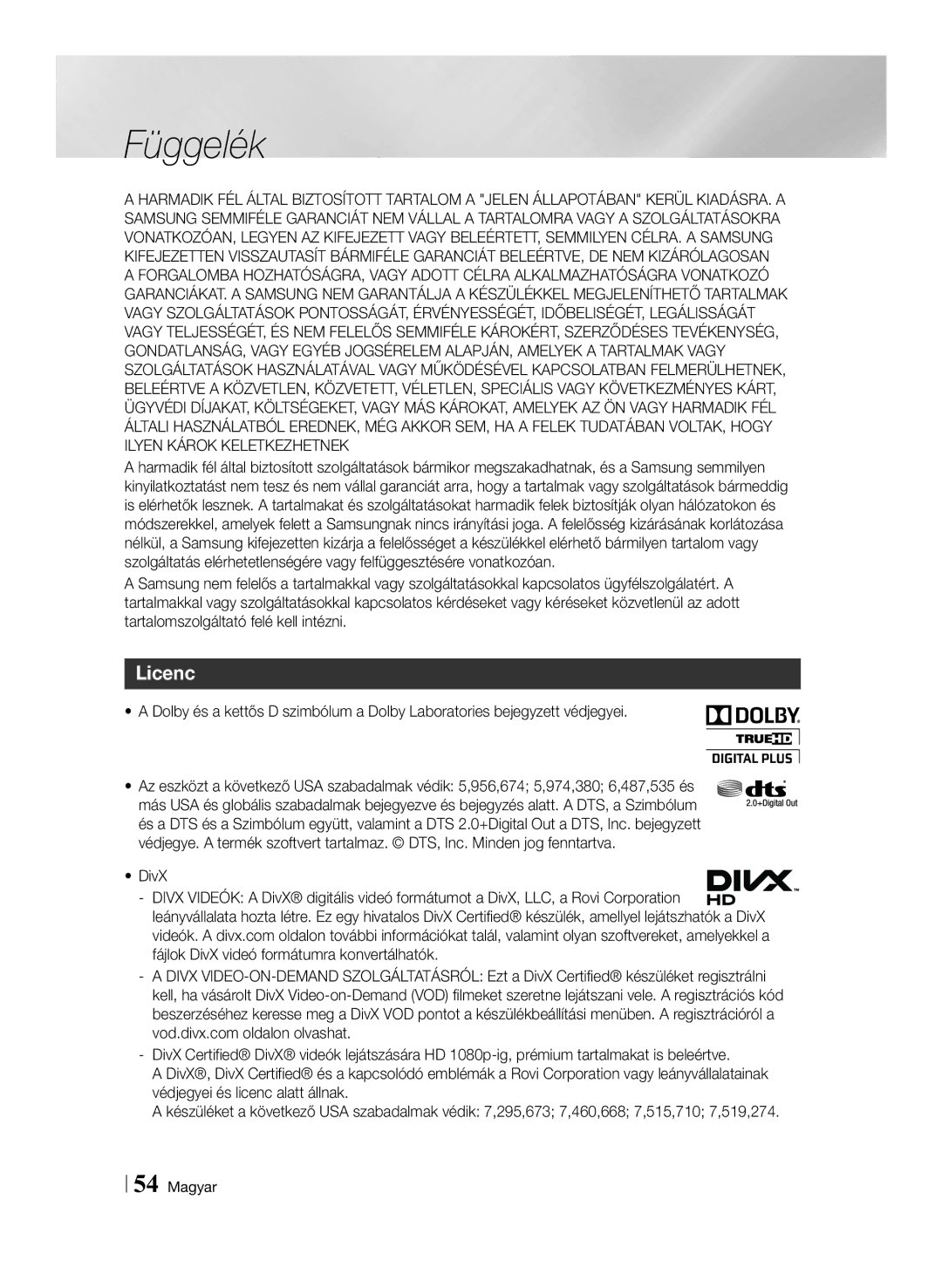 Samsung BD-ES7000/EN, BD-ES7000/XE manual Licenc 