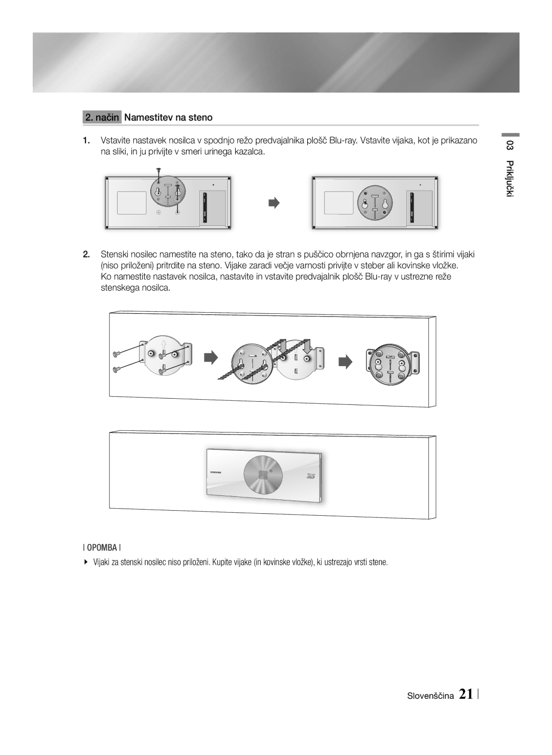 Samsung BD-ES7000/XE, BD-ES7000/EN manual Opomba 