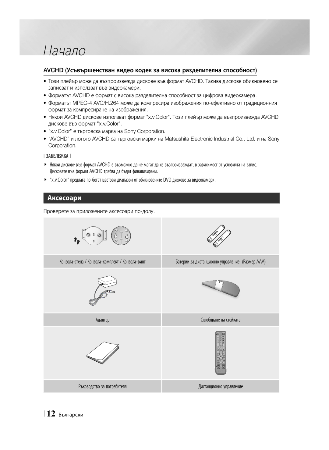 Samsung BD-ES7000/EN manual Аксесоари 