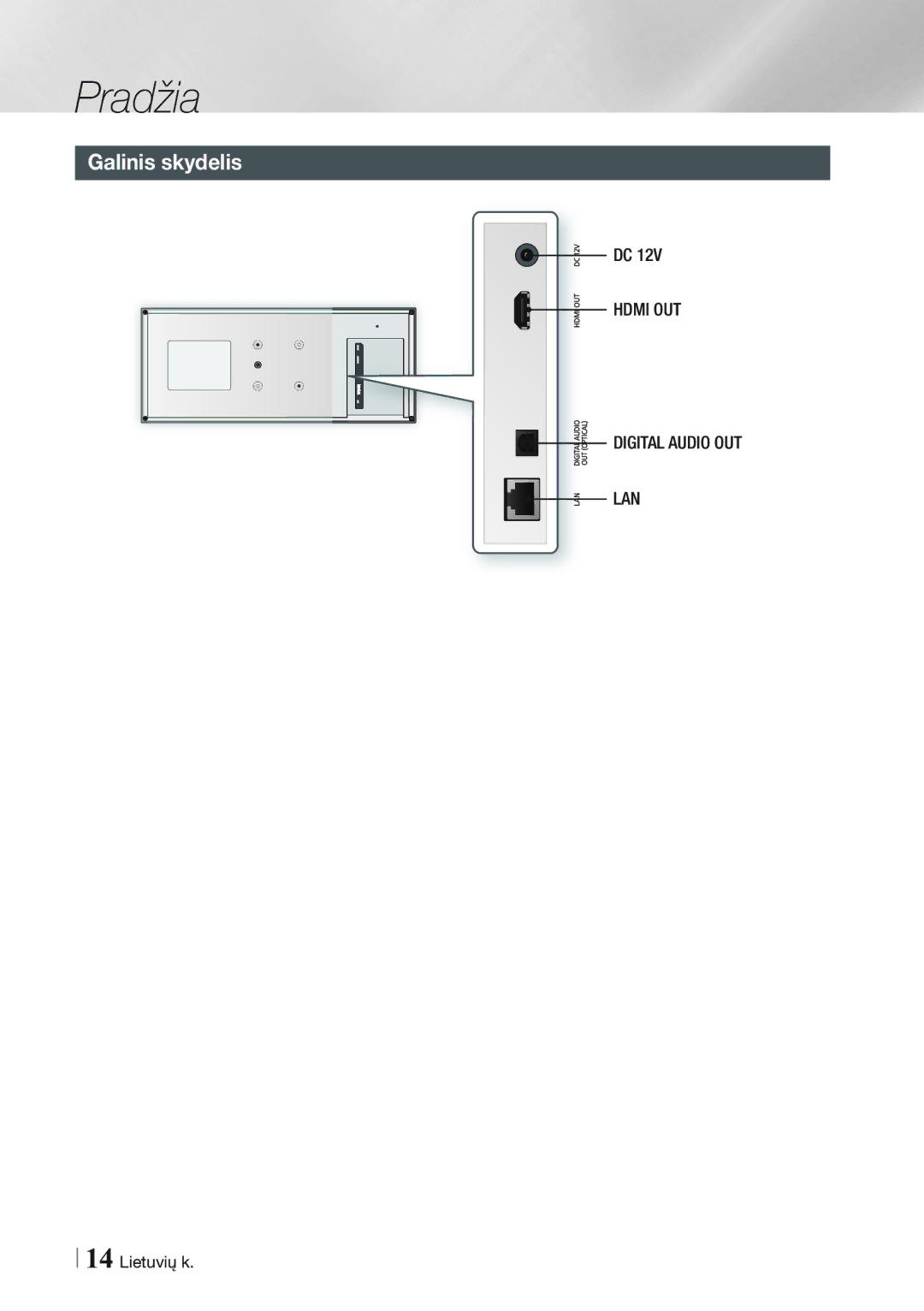 Samsung BD-ES7000/EN manual Galinis skydelis 