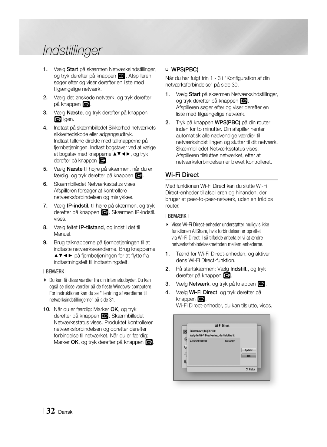 Samsung BD-ES7000/XE manual Enhedsnavn BDES7000 