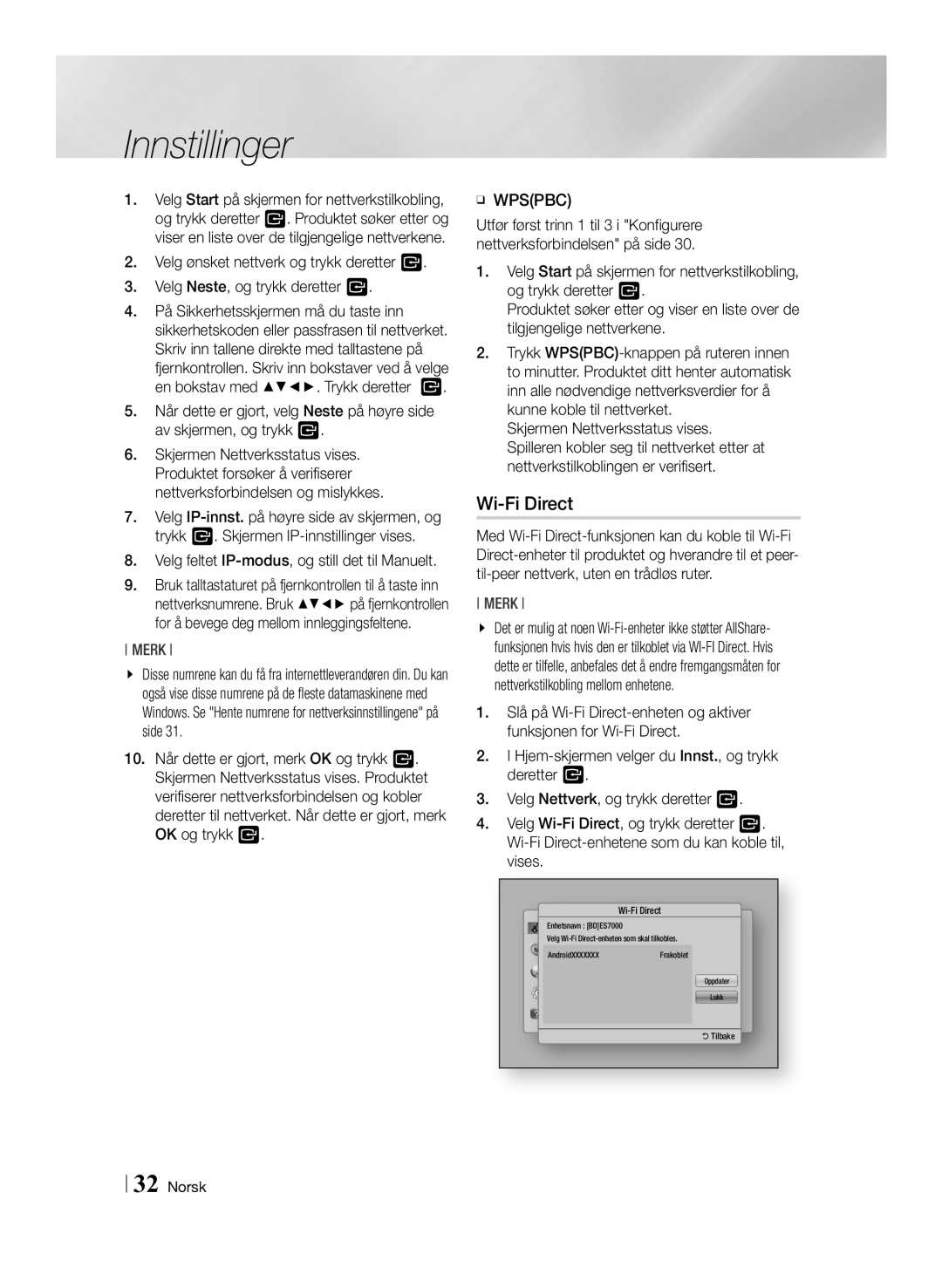 Samsung BD-ES7000/XE manual Enhetsnavn BDES7000 